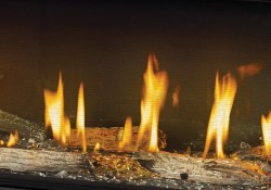 Panneaux réflecteurs radiants en porcelaine MIRO-FLAMME<sup>MD</sup>, billes de verre transparentes et ensemble Beach Fire