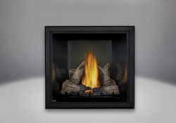 Bûches PHAZER<sup>®</sup>, panneaux réflecteurs radiants en porcelaine MIRO-FLAMME<sup>MD</sup> noirs et écran de protection