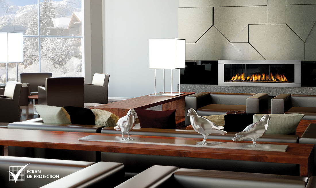 Napoleon LHD62 fireplace with steel surround